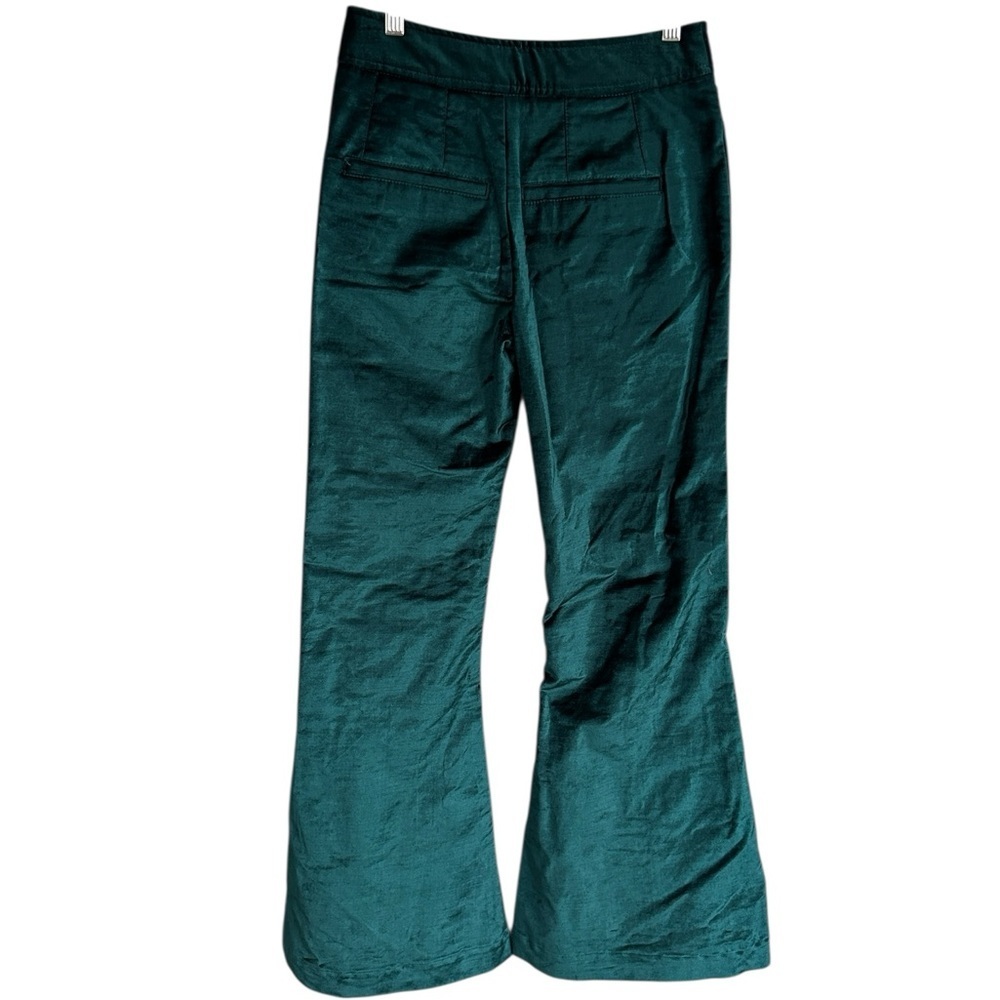 Free People Walk With You Velvet Flare Pants Emerald Green 70s Boho, Size 0 - Picture 4 of 13